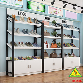 Kệ trưng bày sản phẩm, hàng hóa , kệ trang trí khung sắt mặt gỗ KST426 - NỘI THẤT LẮP RÁP VIENDONGADV