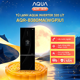 Tủ lạnh Aqua Inverter 320 lít AQR-B380MA(WGP)U1 - Bảo hành 2 năm - Freeship toàn quốc - Hàng chính hãng