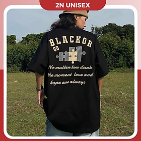 Áo thun tay lỡ form rộng unisex, phông nam nữ oversize Blackor 2N Unisex - Đen,Freesize