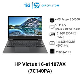Laptop HP VICTUS 16-e1107AX (7C140PA) (R5-6600H | 8GB | 512GB | GeForce RTX 3050 4GB | 16.1' FHD 144Hz | Win 11) Hàng chính hãng