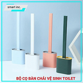 Chổi Cọ Tẩy Rửa Bồn Cầu Nhà Tắm Kèm Hộp Đựng Gắn Dán Tường Bàn Chải Silicon Chà Rửa Toilet Nhà Vệ Sinh