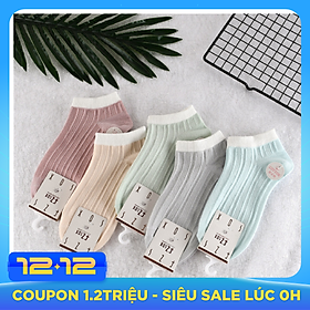 Bộ 5 đôi tất nữ ngắn cổ Pastel - Hàng cao cấp