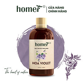 Tinh Dầu Violet Homer 100ml - Chính Hãng, Đạt Chuẩn Kiểm Định Cao Cấp - Tinh Dầu Xông Thơm Phòng, Thư Giãn, Khử Mùi hiệu quả