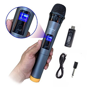 Mua Micro đa năng không dây karaoke JOA SMJ H5 phù hợp mọi loa kéo Màn hình LCD hiển thị tần số mic nhẹ hút âm tốt bh 12 th