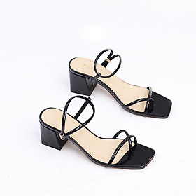 Giày Sandal Cao Gót 5cm Da Bóng Quai Mảnh Pixie X692