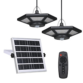 Neoglint 360LEDs Garage Light Solar Powered Pendants Lamp Motion Sensor Light Outdoor Waterproof Hanging Lights with Remote Controller