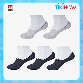 Combo 5 Đôi Tất Vớ Lười Nam, Sợi Cotton Cao Cấp Kháng Khuẩn, Chống Hôi, Silicon Chống Tụt Gót Chân - JM - MM