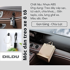 Combo 2 Móc Dán Treo Đồ Xe Hơi, Ô Tô - Dính Siêu Chắc - Nhựa ABS Siêu Bền - Treo Cáp Sạc, Chìa Khóa, Túi Xách