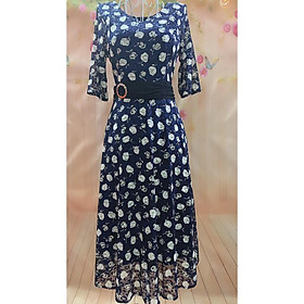 Đầm thun ren sang trọng-size XL/2XL bao vừa - ảnh thật 100%