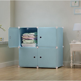 Mua tủ lắp ghép đựng đồ 4 ô full màu xanh  kiểu 2x2  full ô