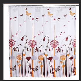 Mua Rèm Phòng Tắm / Rèm Cửa Sổ Lá Hoa Đỏ Cam 180cm X 180cm Loại 1
