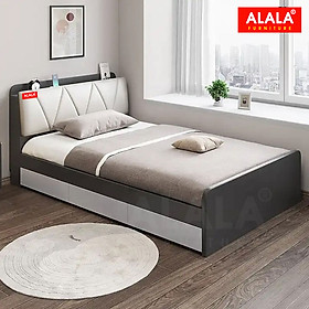 Giường ngủ ALALA15 + 3 hộc kéo / Miễn phí vận chuyển và lắp đặt/ Đổi trả 30 ngày/ Sản phẩm được bảo hành 5 năm từ thương hiệu ALALA/ Chịu lực 700kg