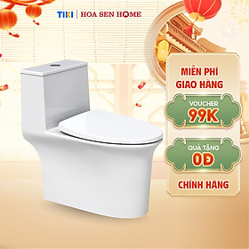 Mua Bồn cầu một khối TUSLO LUXURY T012 chất liệu men cao cấp  nắp PP chống thấm - Hoa Sen Home - Hàng chính hãng - MIỄN PHÍ VẬN CHUYỂN