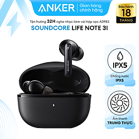 Tai nghe không dây SOUNDCORE (by ANKER) Life Note 3i True Wireless (TWS), 36 giờ sử dụng, kháng nước IPX5, tích hợp 4 micro, sạc nhanh 10 phút dùng 2 tiếng, bluetooth 5.2 mới nhất kết nối nhanh với điện thoại - A3983