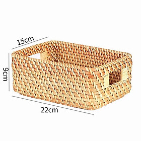 Giỏ mây đan đa năng đựng đồ có tay cầm trang trí phòng bếp, nhà hàng khách sạn, khay đựng đồ dùng gia dụng / HealHomes