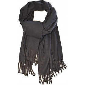 Khăn Len Dạ Choàng Cổ Màu Xám Đậm