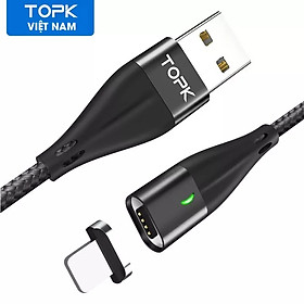 Mua HÀNG CHÍNH HÃNG - Cáp sạc nhanh nam châm AM61 USB - 8 pin dùng cho điện thoại Huawei Mate 20 Pro Xiaomi 9 pocophone F1 samusng S9 Plus iPhone x XS - INTL - Phân phối bởi TOPK VIỆT NAM