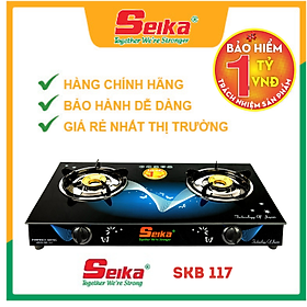 Mua Tặng nước rửa chén Chie! 1.5L khi mua Bếp Gas Đôi Mặt Kính Seika Sen Nhôm SKB117 - Hàng Chính Hãng