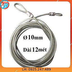 Dây cáp khóa xe bọc nhựa Phi 10mm -  Dài 12 mét CÁP THÉP Thái Bình VinàN