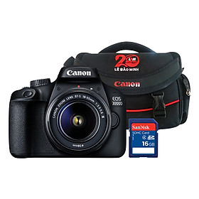 Hình ảnh Máy Ảnh Canon EOS 3000D + Lens EF-S 18 - 55mm III - Hàng Chính Hãng (Tặng Kèm Thẻ Nhờ Và Túi Đựng Máy Ảnh)