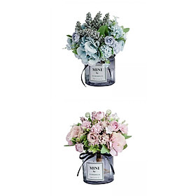 2Pcs Artificial Flower Bouquet Indoor Garden Wedding Decor Photo Props