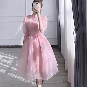 ĐẦM XOÈ DỰ TIỆC TIỂU THƯ KẾT NÚT BỌC SIÊU XINH - MS61Y - Size M/L đến 57kgMM MM