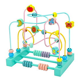 Wooden Fruit Bead Maze Activity Cube Educational