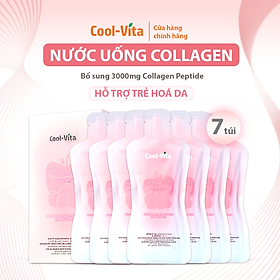 Nước Uống Collagen Peptide 3000mg Coolvita Giúp Trẻ Hóa Da, Cải Thiện Sức Khỏe Cho Tóc Móng  (45ml× 7 túi)/hộp