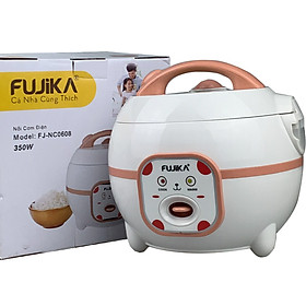 Nồi Cơm Điện 0.8L Fujika FJ-NC0608 Nắp Gài Chống Dính Tiết Kiệm Điện Cho 2-3 Người Ăn (Giao Màu Ngẫu Nhiên)-Hàng Chính Hãng