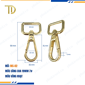 Móc càng cua túi xách,móc khóa càng cua túi xách,móc chó túi xách 19mm Mạ điện bền 5-8 năm