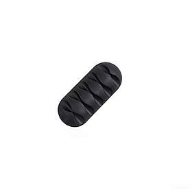 Miếng silicon kẹp giữ đầu dây cáp dây sạc USB (màu đen)