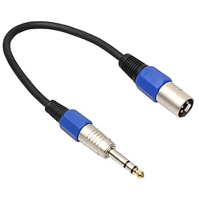 3-pin XLR Male to 1/4" 6.35mm TRS Male Balanced Stereo Audio Mic Cable 0.3m