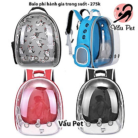 Balo Phi Hành Gia Trong Suốt Vận Chuyển Thú Cưng Chó Mèo Kèm Thảm Lót Hàng Đẹp Giá Rẻ