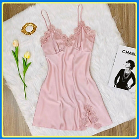 Váy ngủ hai dây lụa satin cao cấp Q124 - Đầm ngủ sexy - Váy hai dây gợi cảm - Đồ ngủ nữ