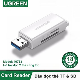 Mua Đầu đọc thẻ nhớ SD/TF Ugreen 40753 chuẩn USB 3.0 chính hãng