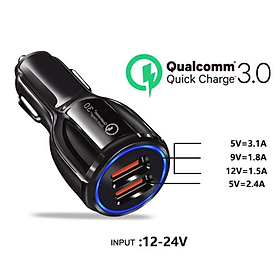 Mua BKS-2U Tẩu Sạc Nhanh Ô Tô 12V Xe Tải 24V 2 cổng USB 3.1A/15W Cốc Sạc Nhanh QC3.0 Quick Chagre 3.0