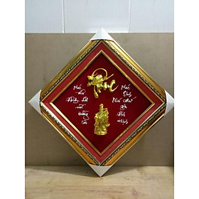 Mua Tranh treo tường tranh thư pháp mẫu 3 ông Phúc Lộc Thọ tranh đá si đẹp kích thước 30×30