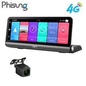 Mua Camera hành trình Phisung P03 đặt taplo ô tô 4G  wifi  8 inch tích hợp cam lùi Mã P03 - Hàng nhập khẩu