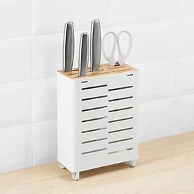 Mua Ống cắm dao kéo  ống đựng đồ dùng bếp bằng thép  có khay hứng nước