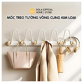 Mua Móc treo tường vòng cung kim loại nút gỗ tròn Dola Home  dán tường  dán kính  dán cửa gỗ  cửa nhôm  không cần khoan đục