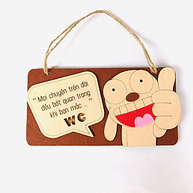 Biển gỗ treo cửa WC