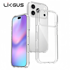 Ốp lưng chống sốc cho iPhone 17 Pro Max / 17 Air / 17 Pro / 17 / 16 / 16 Plus / 16 Pro/ 16 Pro Max hiệu Likgus Crashproof - Thiết kế trong suốt, chống ố, giúp chống chịu mọi va đập - hàng nhập khẩu - iPhone 17