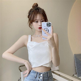 Áo croptop kiểu đắp chéo mặc 2 kiểu hot hit