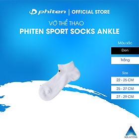 Tất thể thao Phiten cổ ngắn (2 đôi) AL907170/AL907173/AL907175/AL907270/AL907273/AL907275 - Trắng