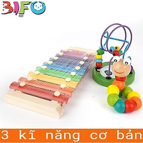Combo 3 đồ chơi giáo dục bằng gỗ an toàn cho bé, phát triển 3 kĩ năng cơ bản