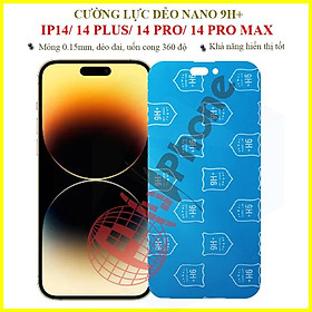 Dán cường lực dẻo nano cho iPhone 14, 14 Plus, 14 Pro, 14 Pro Max