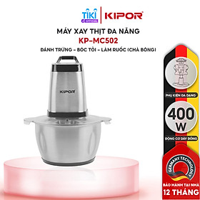 Máy xay thịt đa năng KIPOR KP-MC502 - Cối Inox 304, dung tích 2L, 4 lưỡi dao bằng thép (400W) - Hàng Chính Hãng