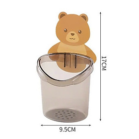 Mua COMBO Cốc Dán Tường Nhà Tắm Hình Gấu Nâu Dễ Thương - Cốc Đựng Bàn Chải Đánh Răng - Cốc Hình Gấu Kèm Dụng cụ kẹp nặn kem đánh răng