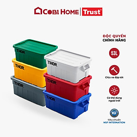 Thùng nhựa  đa năng chịu lực THOR 53L thương hiệu TRUST 3011  (Kèm nắp)  phân phối bởi Cobi Home