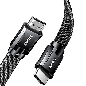 Ugreen UG20228HD145TK 2m Flat 2.1 hdmi 8k 60hz 48Gpbs M / M Zinc Alloy Braided Cable 4k 120hz - HÀNG CHÍNH HÃNG